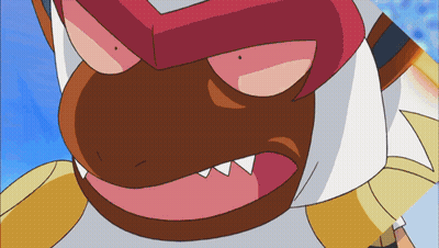 Close Up Cartoon Character With Red Mask GIF