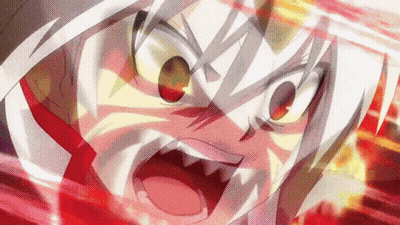 Close Up Cartoon Face With Red Eyes And White Hair GIF