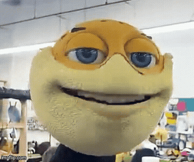 Close Up Cartoon Face With Smiley GIF