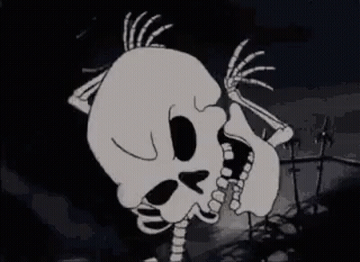 Close Up Cartoon Skull With Mouth Open GIF