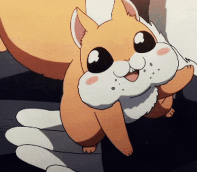 Close Up Cartoon Squirrel With Big Smile GIF