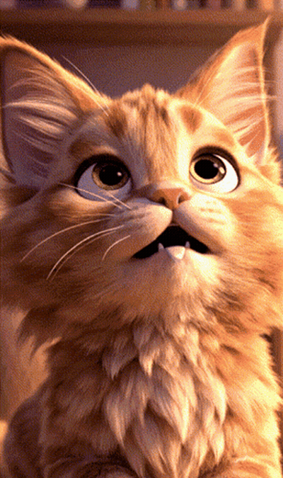 Close Up Cat Looking Up At Camera GIF
