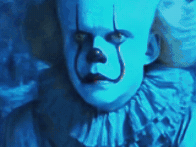 Close Up Clown With Blue Face GIF