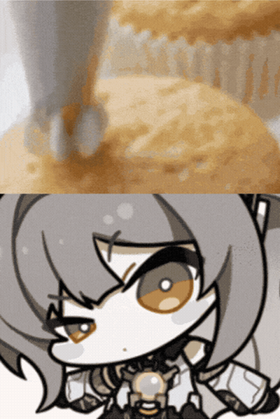 Close Up Cupcake And Cartoon Character GIF