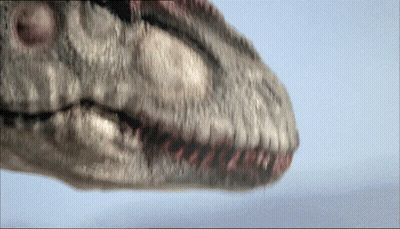 Close Up Dinosaur Face With Mouth Open GIF