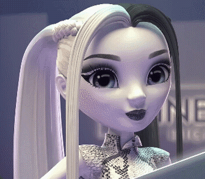 Close Up Doll Face Saying Ne GIF
