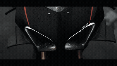 Close Up Ducati Motorcycle Rain Drops GIF