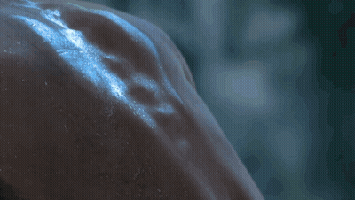 Close-Up Ear With Waterfall Background GIF