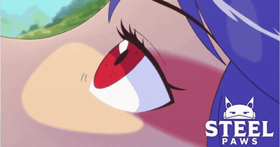Close Up Eye With Text Steel Paws GIF