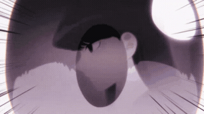 Close Up Face In Circle With Purple Background GIF