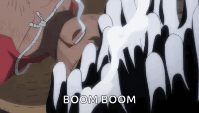 Close Up Face Saying Boom Boom GIF