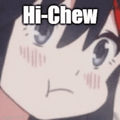 Close Up Face Saying Hi-Chew GIF
