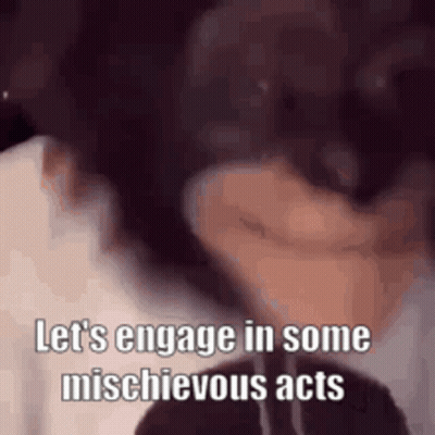 Close-Up Face Saying Let's Engage In Mischievous Acts GIF