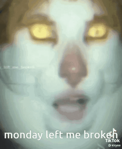 Close Up Face Saying Monday Left Me Broken GIF