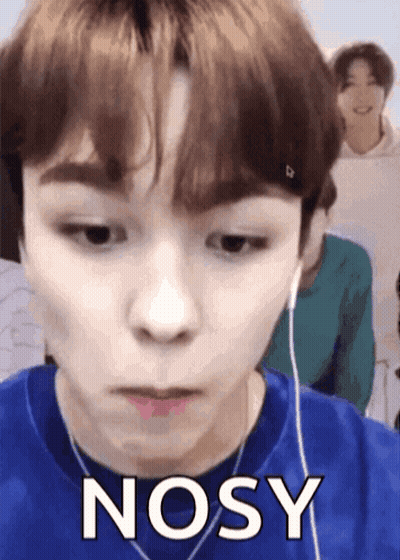 Close Up Face Saying Nosy GIF