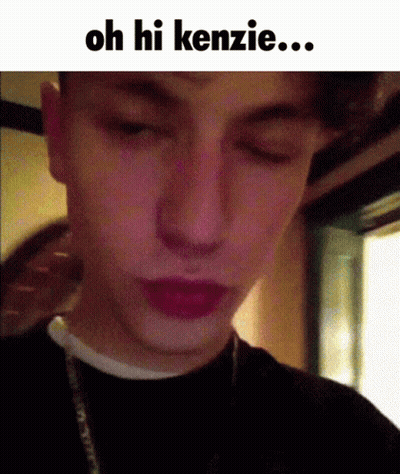 Close Up Face Saying Oh Hi Kenzie GIF