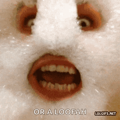 Close Up Face Saying Or A Loofah GIF