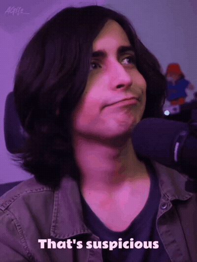Close-Up Face Saying That's Suspicious GIF