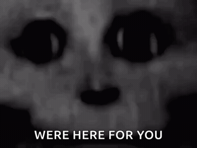 Close Up Face Saying Were Here For You GIF