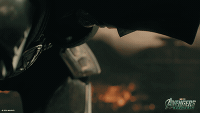 Close Up Face With Avengers Logo GIF