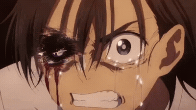 Close Up Face With Blood Dripping From Eye GIF