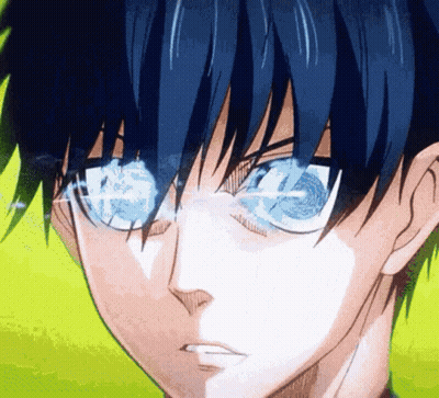 Close Up Face With Blue Eyes And Yellow Background GIF