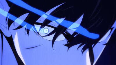 Close Up Face With Blue Light GIF