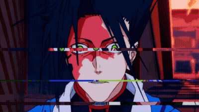 Close Up Face With Glitch Effect GIF
