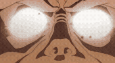 Close Up Face With Glowing Eyes And Nose GIF