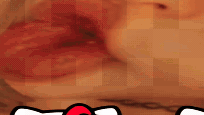 Close Up Face With Hello Kitty Icon GIF