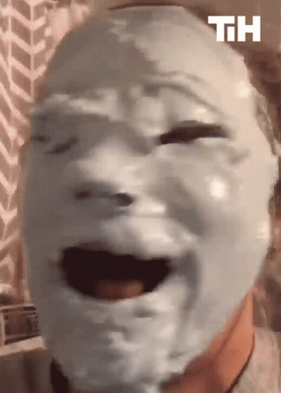 Close Up Face With Letters TH GIF