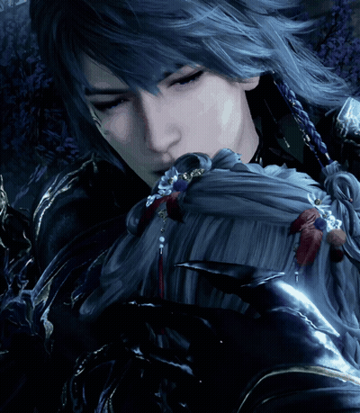 Close Up Face With Long Hair GIF