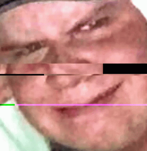 Close Up Face With Purple And Green Stripe GIF