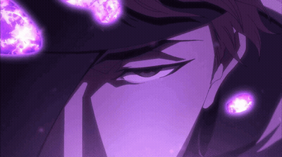 Close-Up Face With Purple Lights GIF