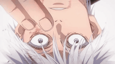 Close Up Face With Red Line From Eyes GIF