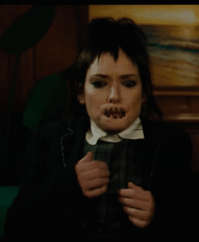 Close Up Face With Stitched Teeth GIF