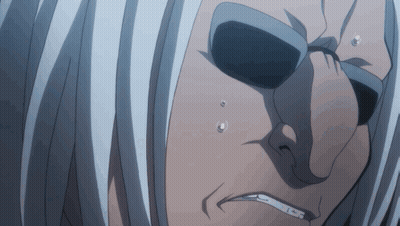 Close Up Face With White Hair And Sunglasses GIF