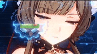 Close Up Girl Face With Gear Behind GIF