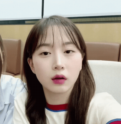 Close Up Girl Face With Red Lip GIF