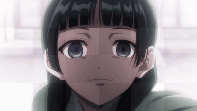 Close-Up Girl With Blue Eyes And Black Hair GIF