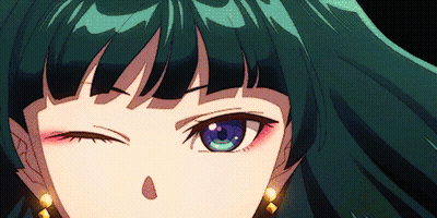 Close-Up Girl With Blue Eyes And Green Hair GIF