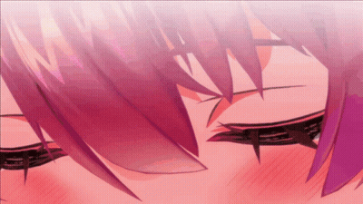Close Up Girl With Purple Hair And Red Eyes GIF