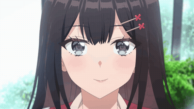 Close Up Girl With Red Flower In Hair GIF