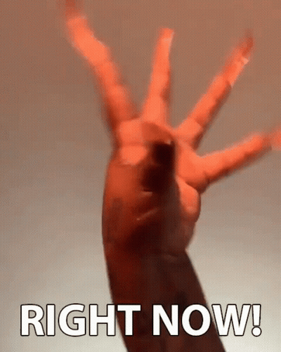 Close Up Hand Saying Right Now GIF