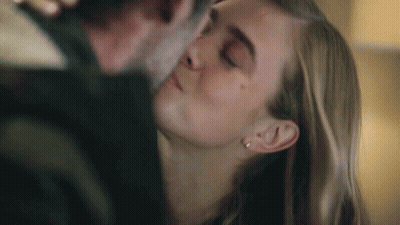 Close Up Man and Woman Kissing