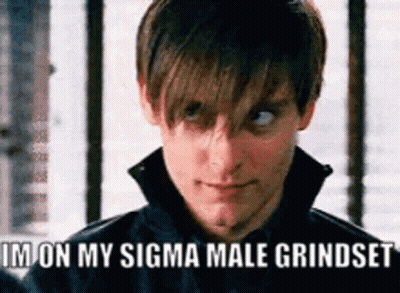 Close Up Man Face Saying I'm On My Sigma Male Grindset GIF