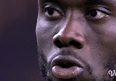 Close Up Man Face With Letter V GIF