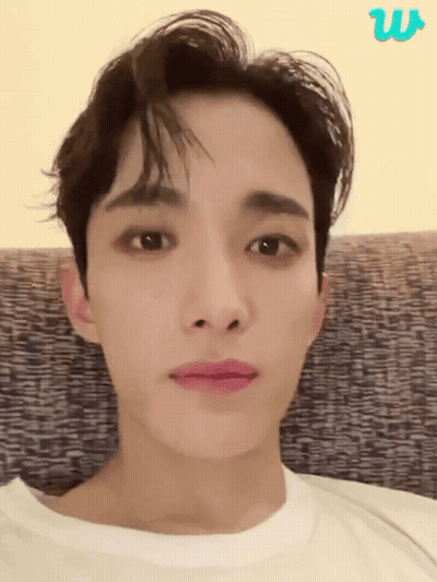 Close Up Man Face With Letter W GIF