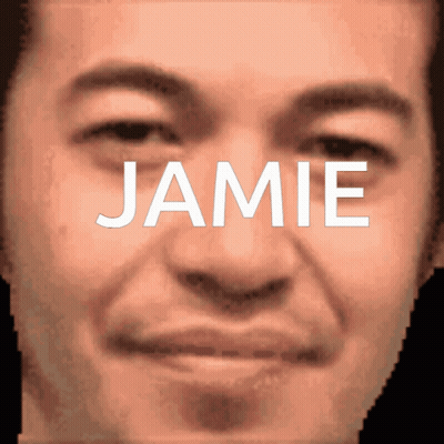 Close Up Man Face With Name Jamie GIF