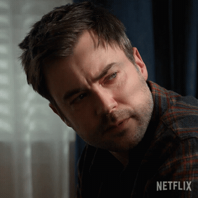 Close-Up Man Face With Netflix Logo GIF